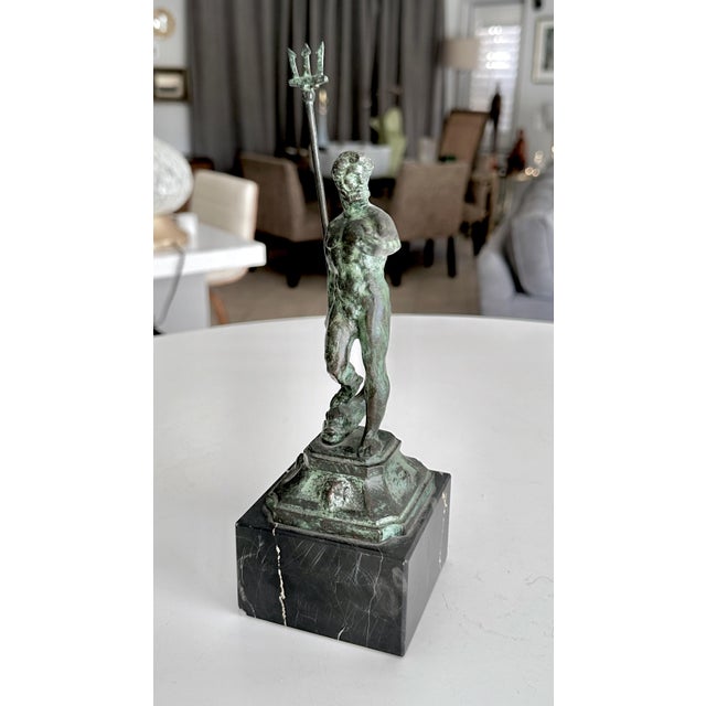 Bronze Statue Greek God Poseidon Holding Trident For Sale - Image 4 of 17