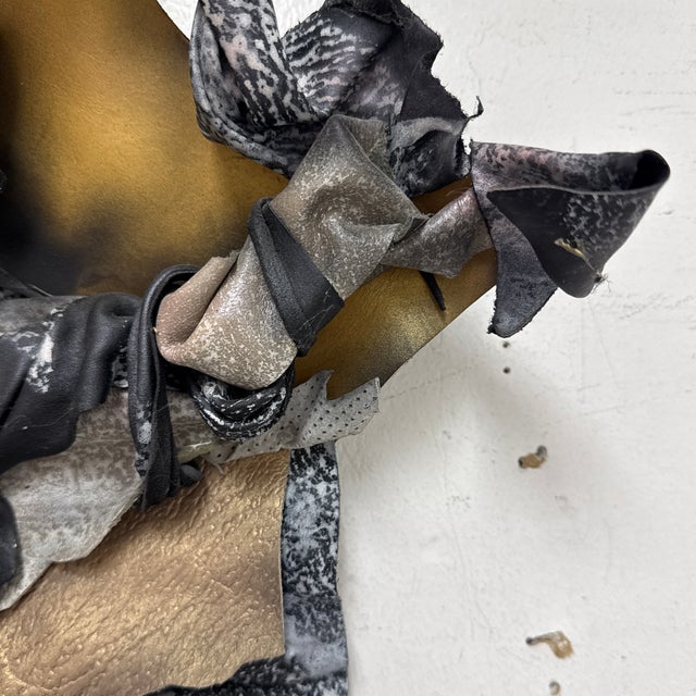 Dominique Caron Handmade Leather Art Mask For Sale - Image 10 of 12