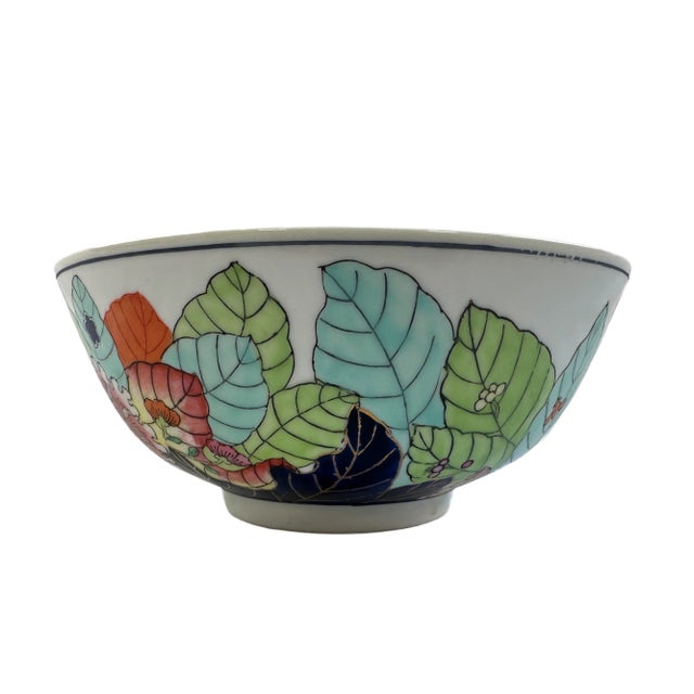 Ceramic 1980's Gump's of San Francisco Tobacco Leaf Porcelain Bowl For Sale - Image 7 of 10