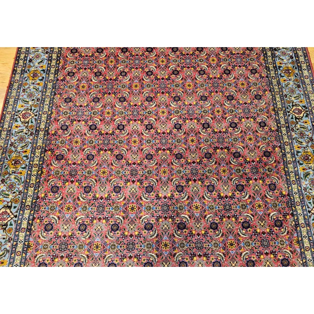 Vintage Persian Tabriz Rug, Hand-Knotted Wool, Allover Herati Pattern, Plum & Blue, 7x10 For Sale - Image 10 of 16