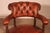 Small Vintage Armchair in English Cognac Mahogany and Leather, 1800s For Sale - Image 6 of 15