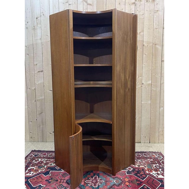 Encoignure de la marque GPLAN en teck This piece has an attribution mark, I am sure that it is completely authentic and...