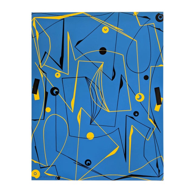 Atsuko Okamoto "Blue Maze" Serigraph For Sale