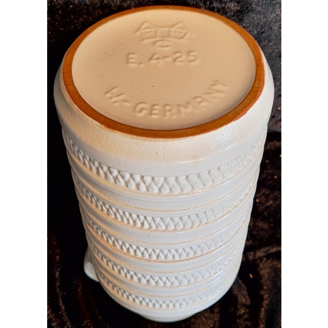 Vintage White Ceramic Vase with Relief Decoration from Carstens Tönnieshof, 1970s For Sale - Image 4 of 5
