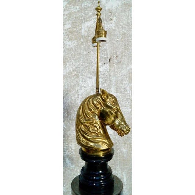 Brass Horse Head Table Lamp from Maison Jansen, 1970s For Sale - Image 8 of 10