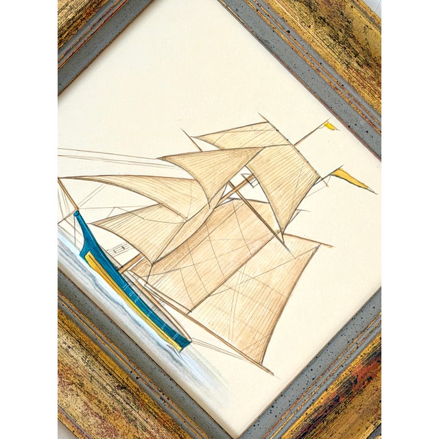 Hand-painted by master artists using acrylic paints and natural pigments, this elegant sailing ship is brought to life...