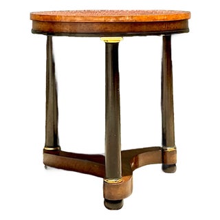 Vintage Richel Muebles Neoclassical Burl Side Table For Sale