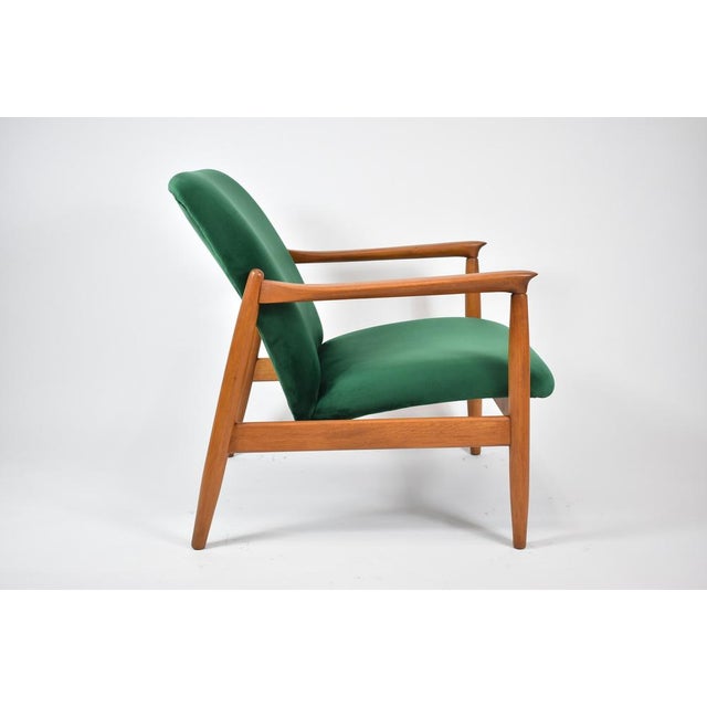Vintage Green Fabric Armchair by E. Homma, 1960s For Sale - Image 9 of 14