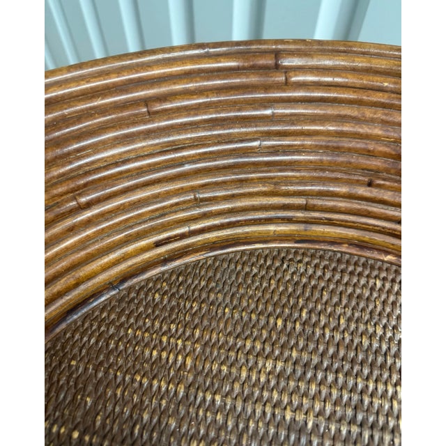 Vintage Crespi Style Split Reed Rattan Tray Table For Sale - Image 10 of 12