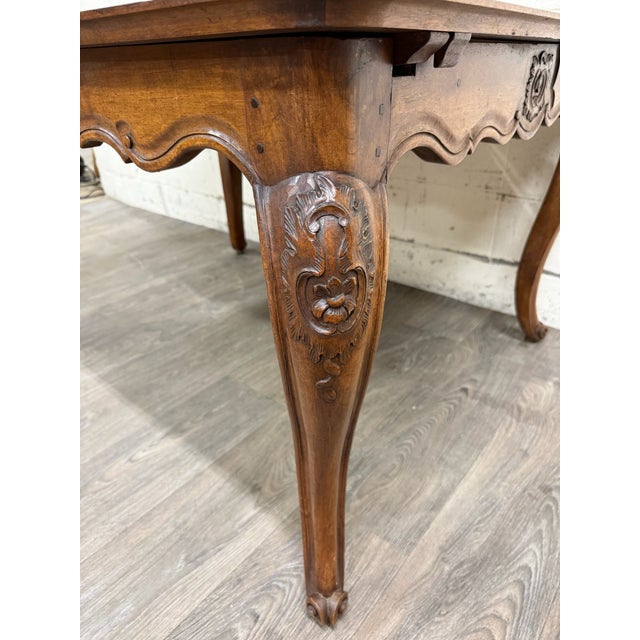 Antique French Louis XV Provincial Country Style Draw Leaf Dining Table For Sale - Image 11 of 18