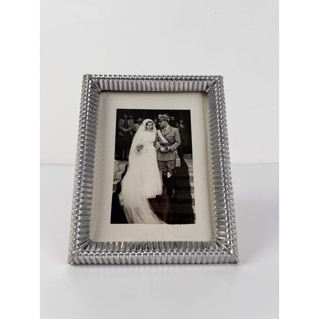 Mid-Century Modern Italian Embossed Tin Tabletop Picture Frame, 1930s For Sale - Image 6 of 18