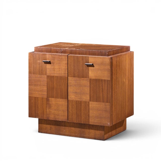 Lane Brutalist Mid Century Walnut Nightstands - Pair For Sale - Image 9 of 11
