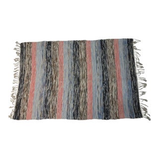 Rag Rug Swedish Mid Century For Sale