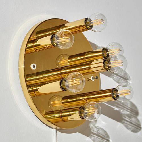 Metal Brass Wall Lamp from Sölken Leuchten, 1970s For Sale - Image 7 of 13