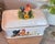 Farmhouse Vintage KMC 3d Hand Painted Rooster Breadbox With Lid For Sale - Image 3 of 11