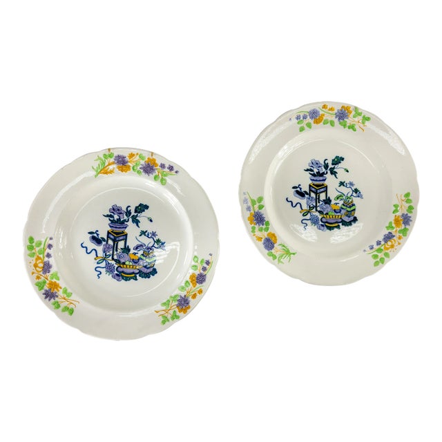19th Century Pair of Decorative Chinoiserie Transferware Plates by Copeland Spode For Sale