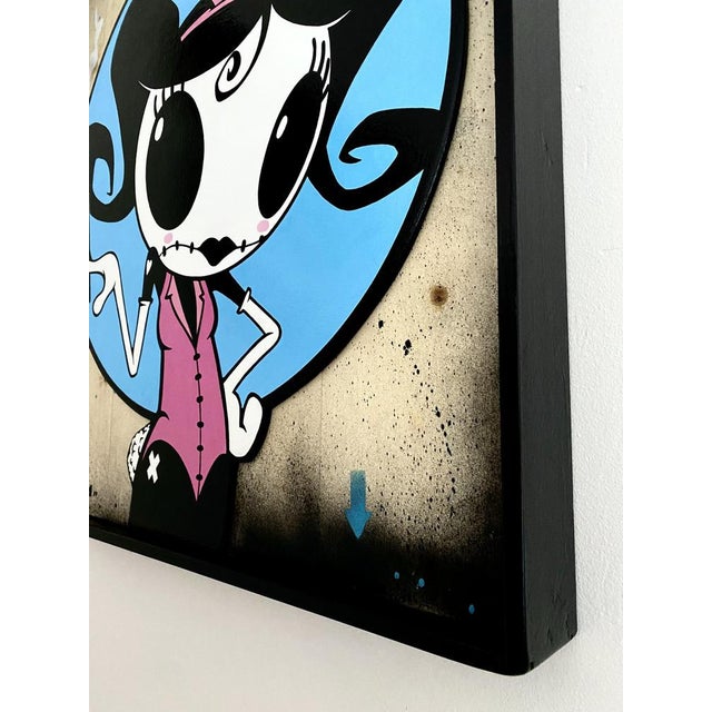 Arsen - Miss Bunny Mixed technique on wood 58x46x5cm Unique piece Year 2022 Signed and framed work This piece is...