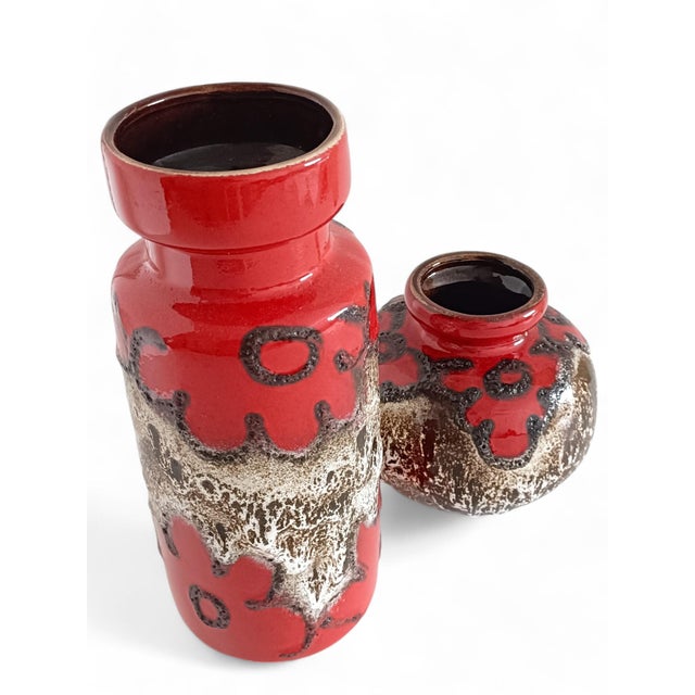 West German Fat Lava Decor Ceramic Vases from Scheurich Keramik, 1960s, Set of 2 For Sale - Image 10 of 14
