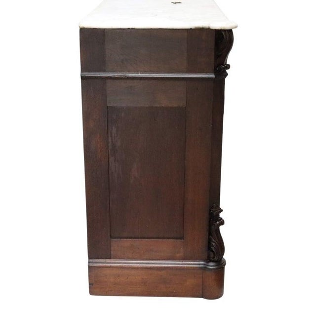 Renaissance Revival Carved Walnut Marble Top Sideboard With Grape Clusters C1890 For Sale - Image 10 of 13