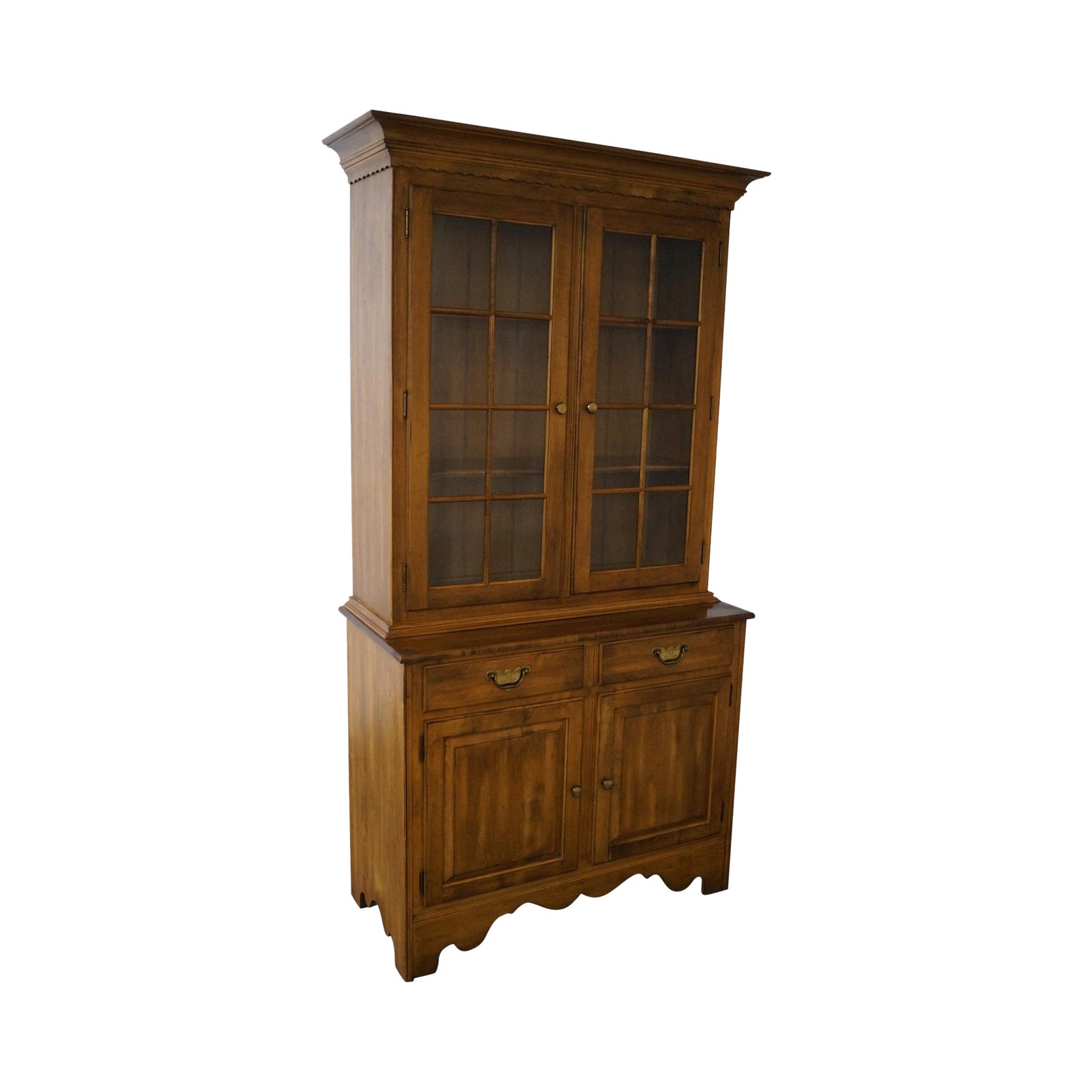 Ethan Allen Circa 1776 Collection Maple China Cupboard Chairish