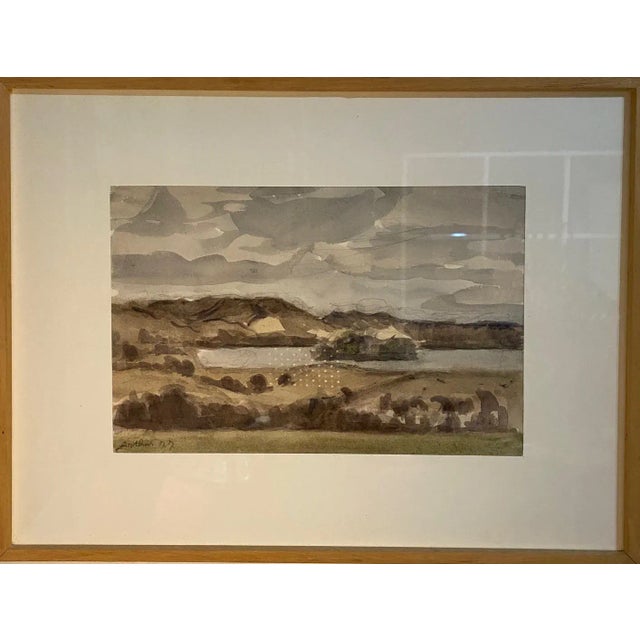 Watercolor on paper sold with frame (wooden frame with glass) Total size with frame 33x43 cm This piece is attributed to...