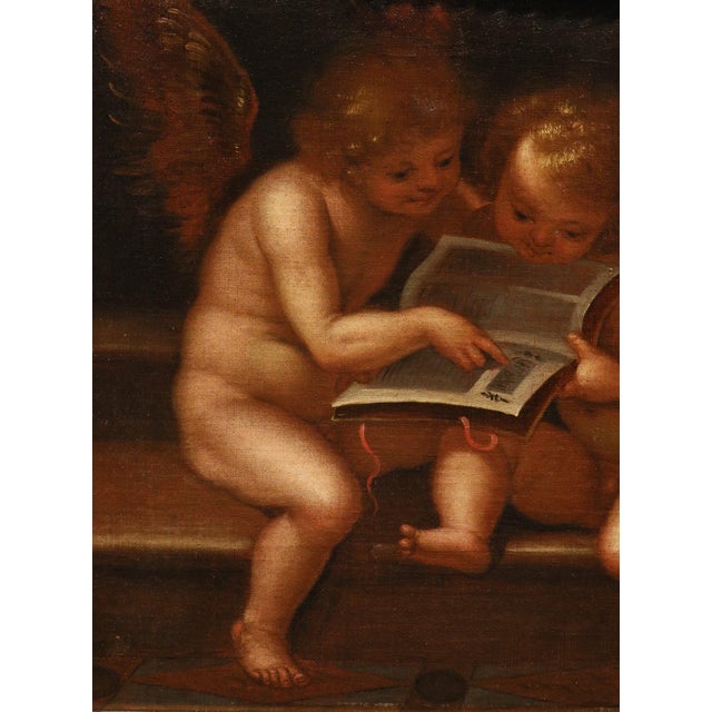 Guglielmo Caccia, Detto Il Moncalvo, Angels Hunting Couple Paintings, 1620, Oil on Canvas For Sale - Image 11 of 16