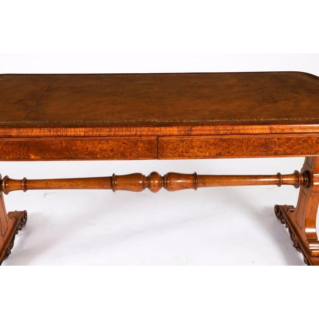 Antique Victorian Pollard Oak Writing Table Desk in the Manner of Gillows, 19th Century For Sale - Image 16 of 17