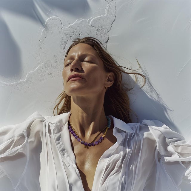 This necklace is a creation of rustic modern. Standing at the intersection of bold artistry and refined elegance, each...