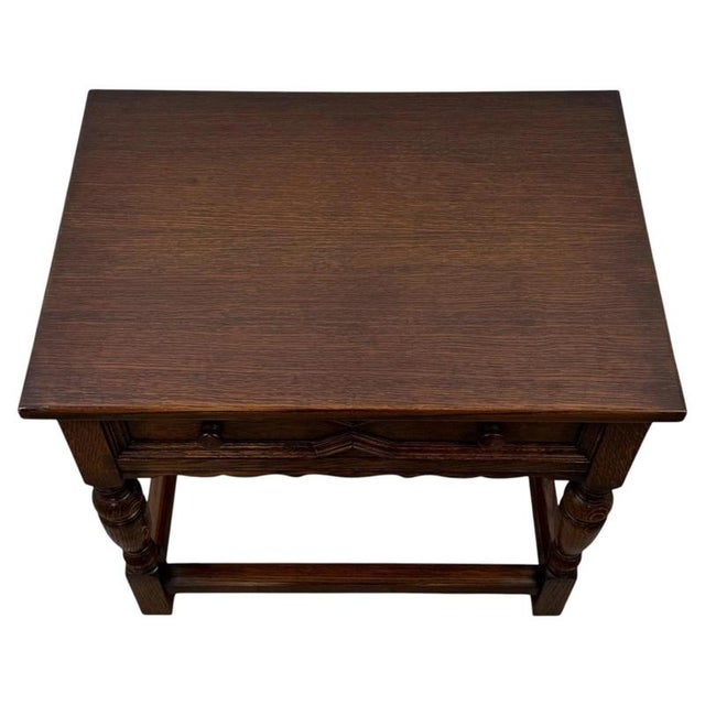 2000 - 2009 20th Century Jacobean English Oak Side Table For Sale - Image 5 of 12