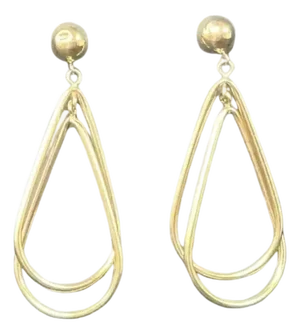 Vintage 14k Gold Double Dangle Teardrop Earrings