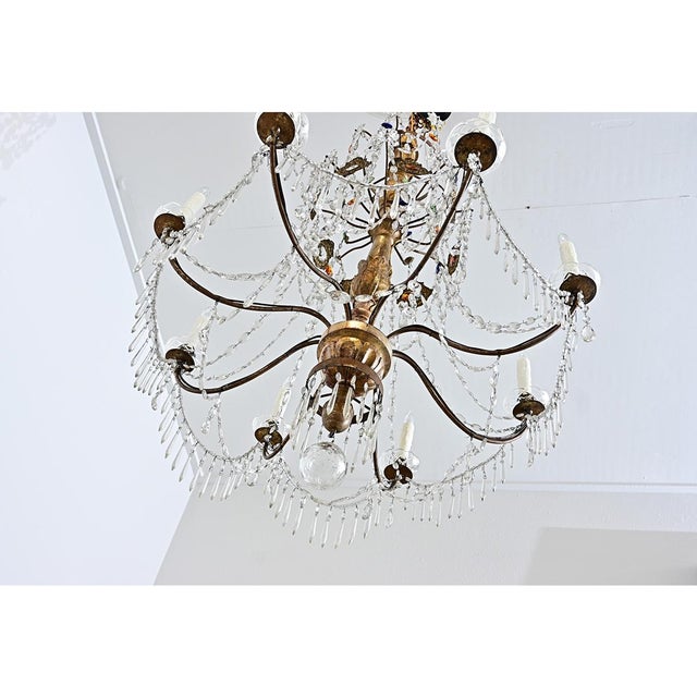 Italian 18th Century Massive Giltwood and Crystal Chandelier For Sale - Image 14 of 18