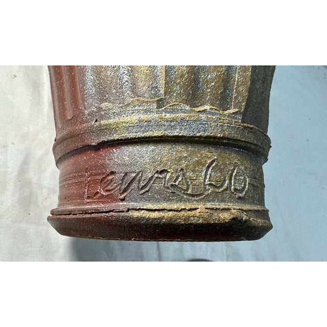 Large Handmade Signed Lewis Pottery Lidded Vase Urn Brutalist Sculpture Statue For Sale - Image 15 of 15