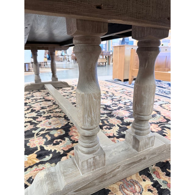 Wood Vintage Restoration Hardware Trestle Dining Table For Sale - Image 7 of 9