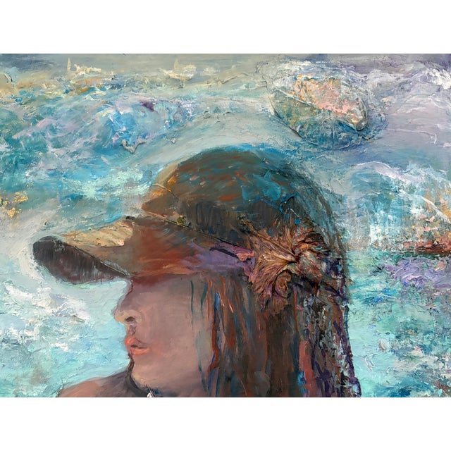 2020s “Islands in the Stream”, Original Oil Painting, Figurative, Textural, Abstract Art For Sale - Image 5 of 9