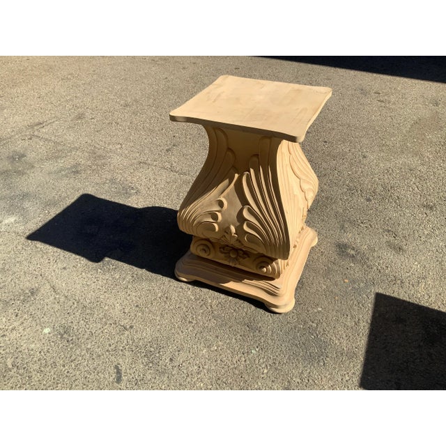 Wood Highly Carved Designer Dining Base. For Sale - Image 7 of 9