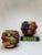 Mid Century Traditional Style Fruit Multicolor Ceramic Vases- a Pair For Sale In Houston - Image 6 of 11