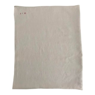 Vintage French Handwoven Linen 40 X 50 Dishtowel "Jm" For Sale