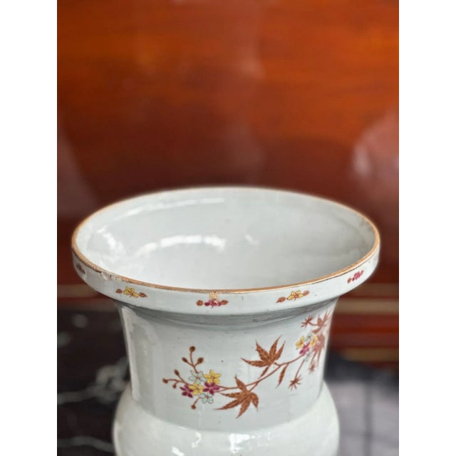19th Century 19th Century Chinese Porcelain Vase With Botanical Details For Sale - Image 5 of 6
