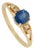 Vintage Style 1.01ct Blue Sapphire Birthstone 14k Gold Diamond Proposal Ring Size 5 For Sale