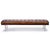Metal Regina Andrew Tufted Leather Gallery Bench, Cigar For Sale - Image 7 of 7