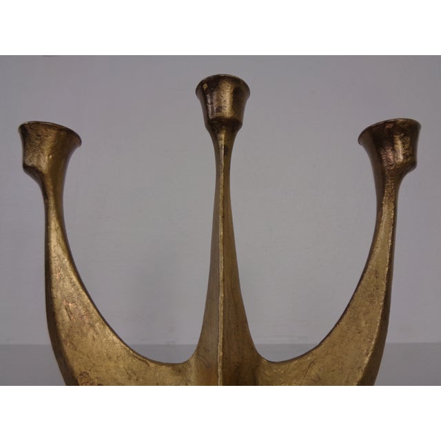 Gold Brutalist Austrian Bronze Candleholder, 1960s For Sale - Image 8 of 18