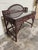Boho Chic Vintage Boho Coastal Painted Wicker Bar Desk For Sale - Image 3 of 10