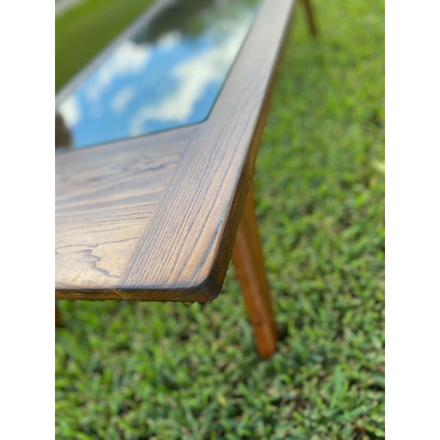 Vintage Mid Century Coffee Table With Glass Inset Chairish
