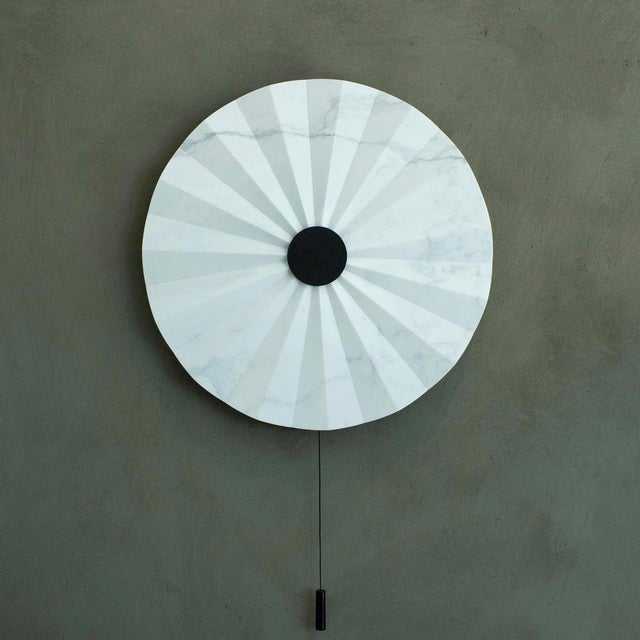 Oru 65 marble wall lamp in powder-coated steel & marble by stella orlandino dimensions: ø 65 cm. Materials: powder-coated...