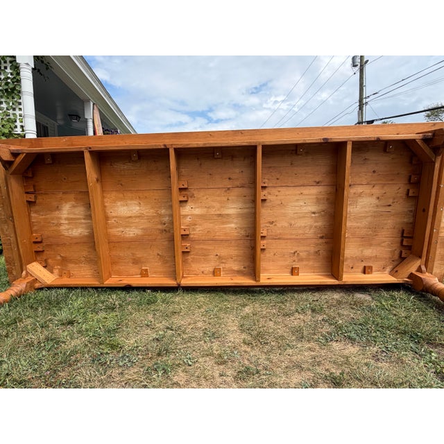 2010s Custom Made Pine Harvest Table For Sale - Image 5 of 11