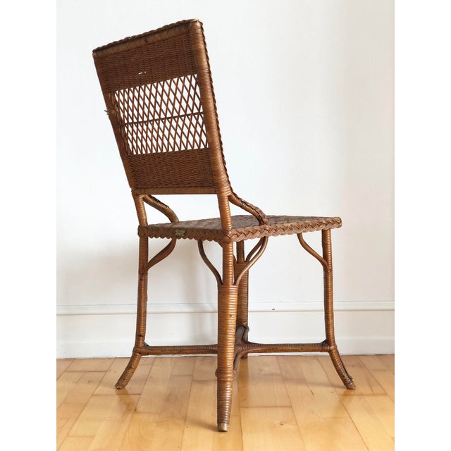 Mid-Century Modern Vintage Rattan Chair by R. Wengler, Copenhagen For Sale - Image 3 of 13