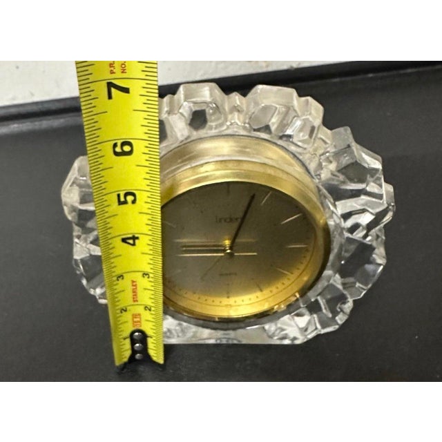 1970s Rock Crystal Linden Quartz Mantle/Alarm Clock For Sale - Image 4 of 5