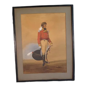 Denis Dighton (1792 - 1827) British Officer in Red Coat - Watercolor