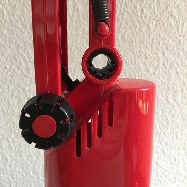 Industrial Vintage Red Swedish Lucifer Desk Lamp from Fagerhults For Sale - Image 3 of 7