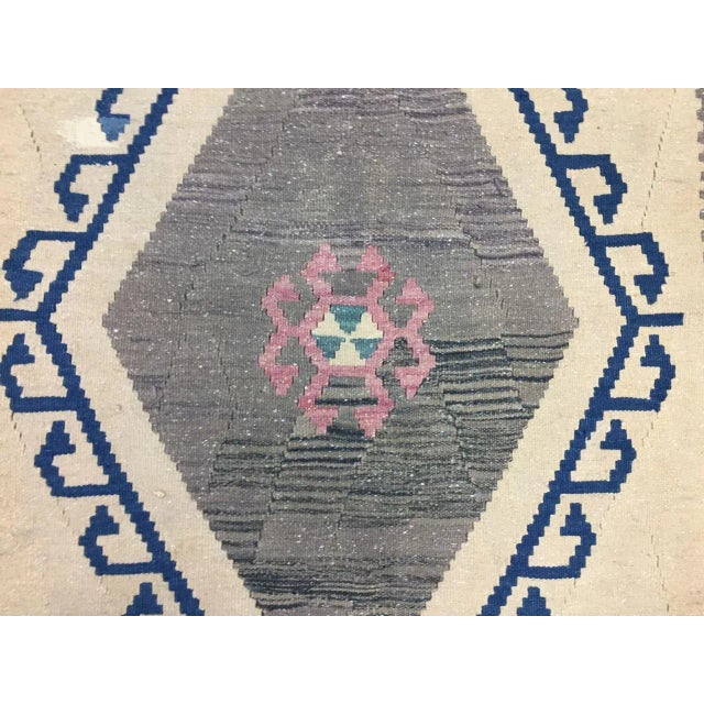 Vintage Turkish Wool Kilim Rug For Sale - Image 4 of 10